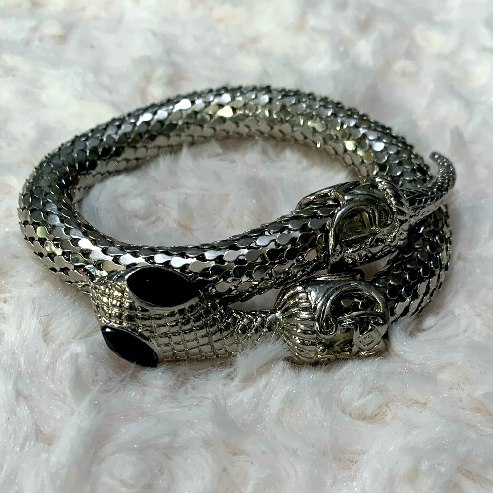 Vintage Silver Snake Wrap Bracelet
